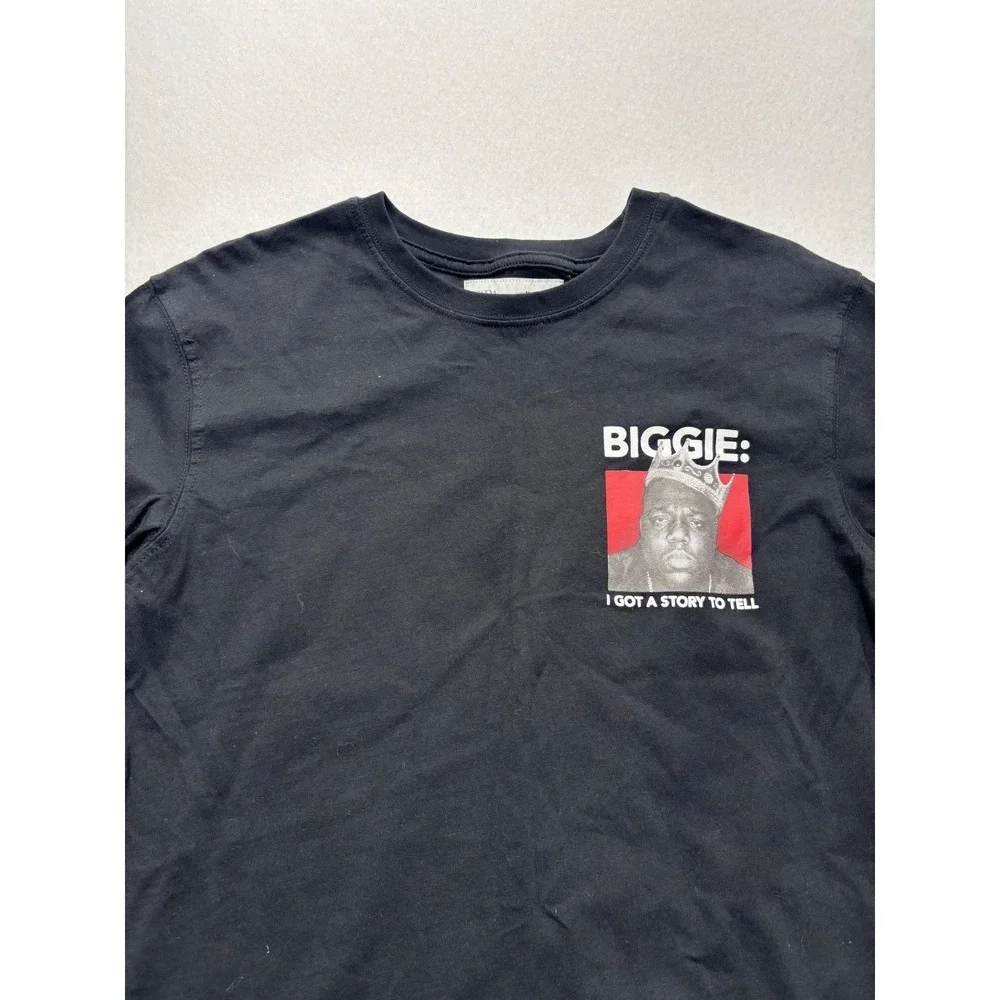 BIGGIE Shirt Boys 11-12 Black Zara Long Sleeve Graphic I Got A Story To Tell